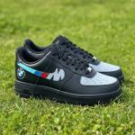 Custom BMW Motorsport Nike Air Force 1s - Hand-Painted Black & White Sneakers