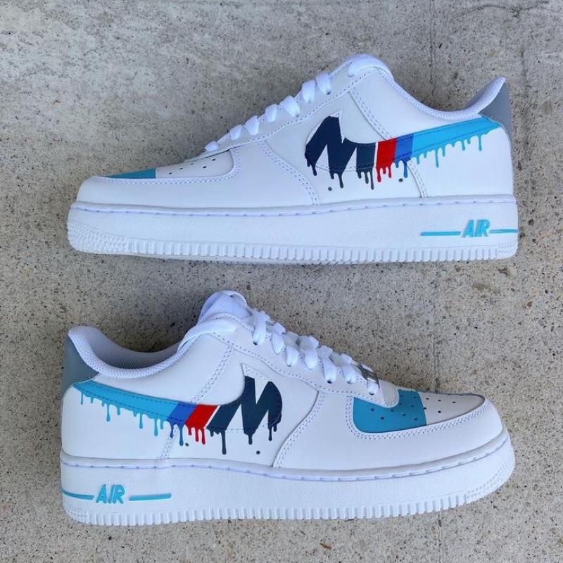 Bleu Custom Air force 1 -sneakers hand painted