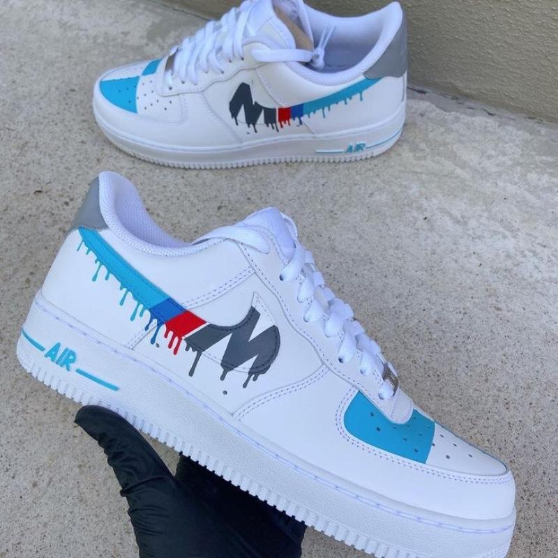 Bleu Custom Air force 1 -sneakers hand painted