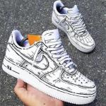 Nike Air Force 1 'Sketch' / Cartoon AF1 / Baskets personnalisées